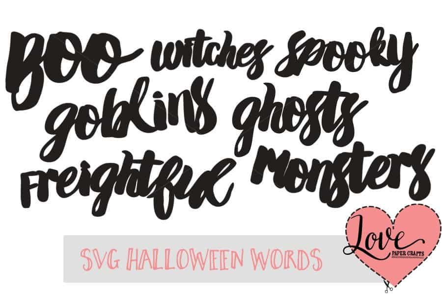 Download Halloween Words SVG File for Silhouette and Eclips