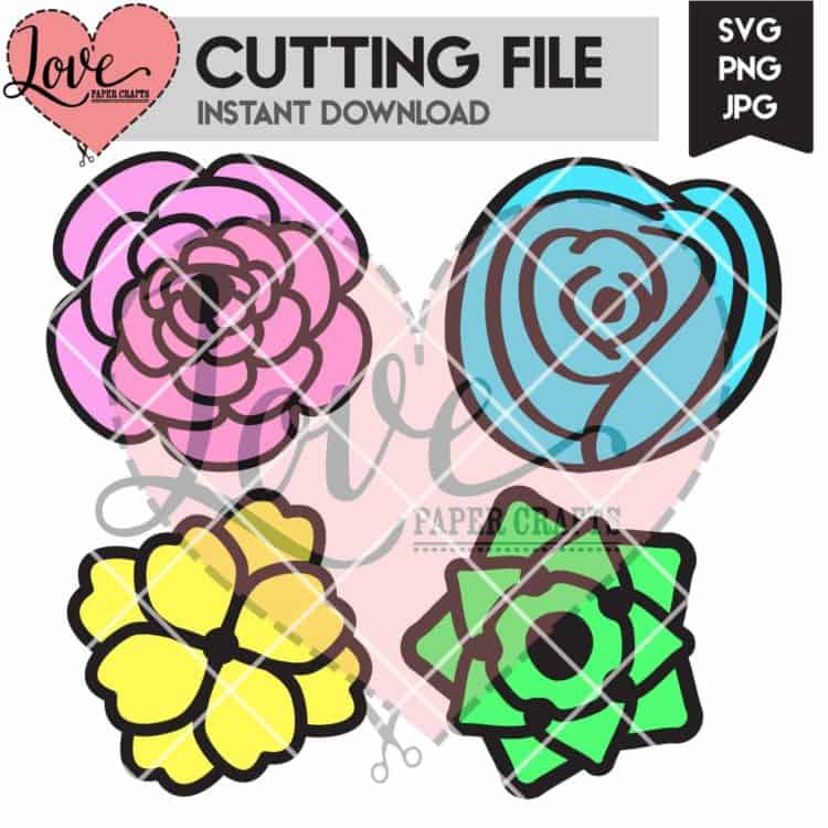 Artistic Flower SVG Cutting File | LovePaperCrafts.com