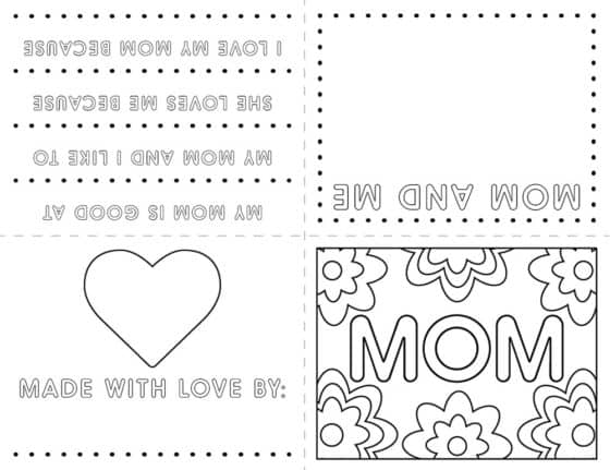 Free Printable Kids Mother39s Day Card Coloring Page