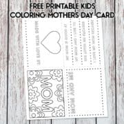 Free Printable Kids Coloring Mothers Day Card | LovePaperCrafts.com