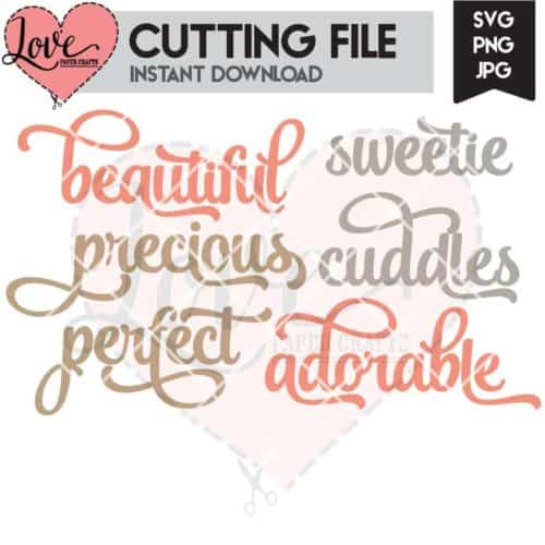 Cute Baby Words SVG Cut File | LovePaperCrafts.com