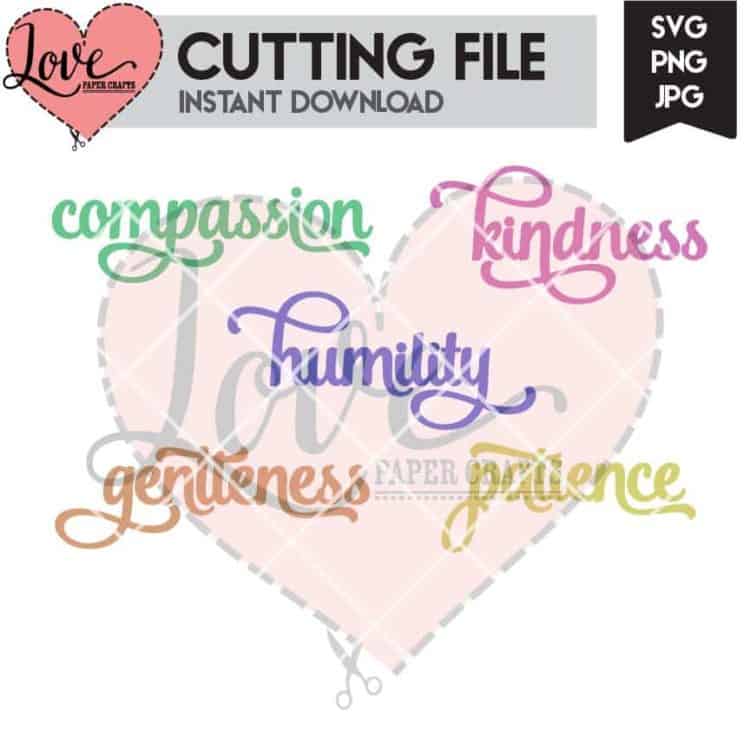 Christian Virtue Words Cuttable SVG File Download | LovePaperCrafts.com
