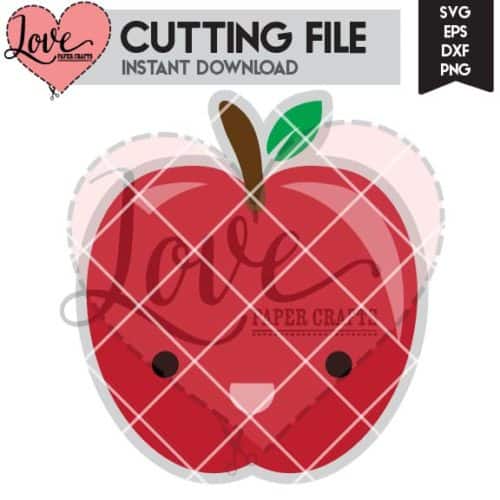Cute Apple SVG Cut File | LovePaperCrafts.com