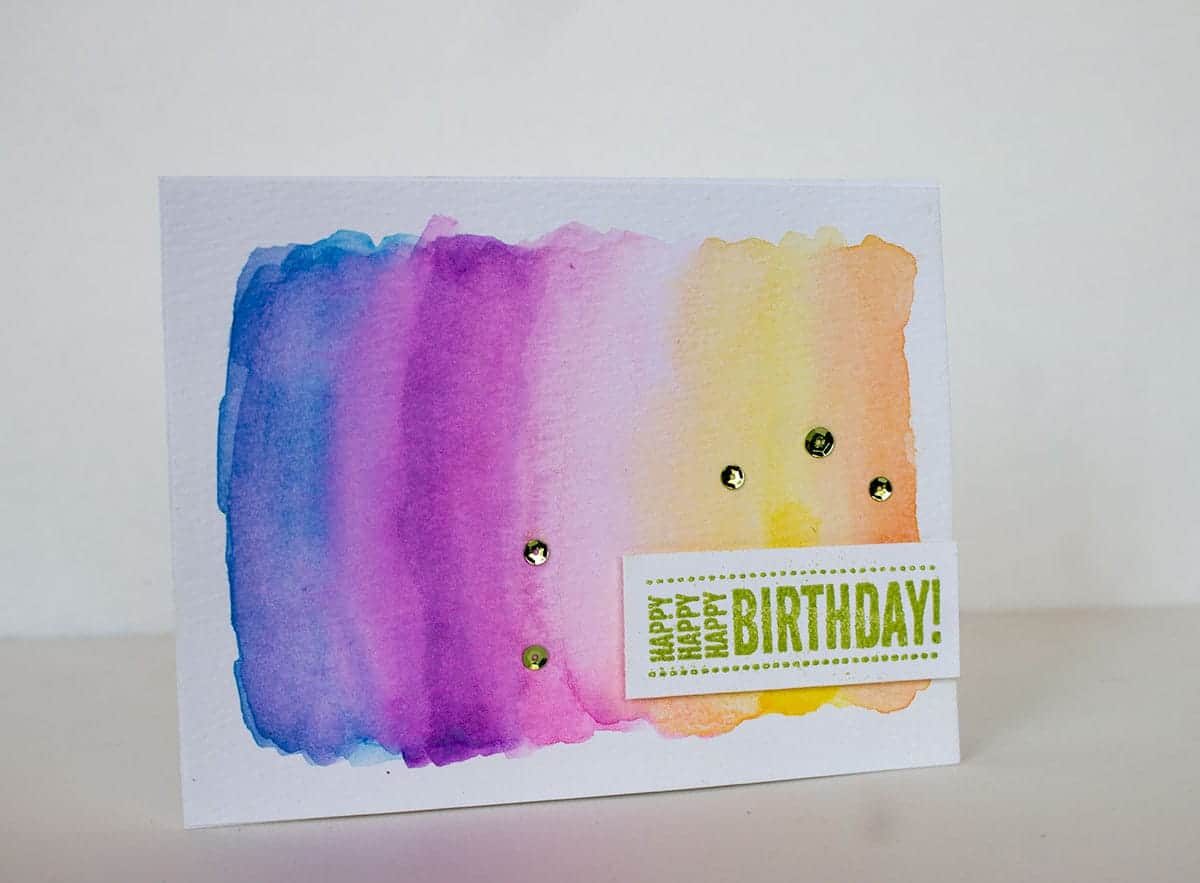 Watercolor Rainbow Card | LovePaperCrafts.com