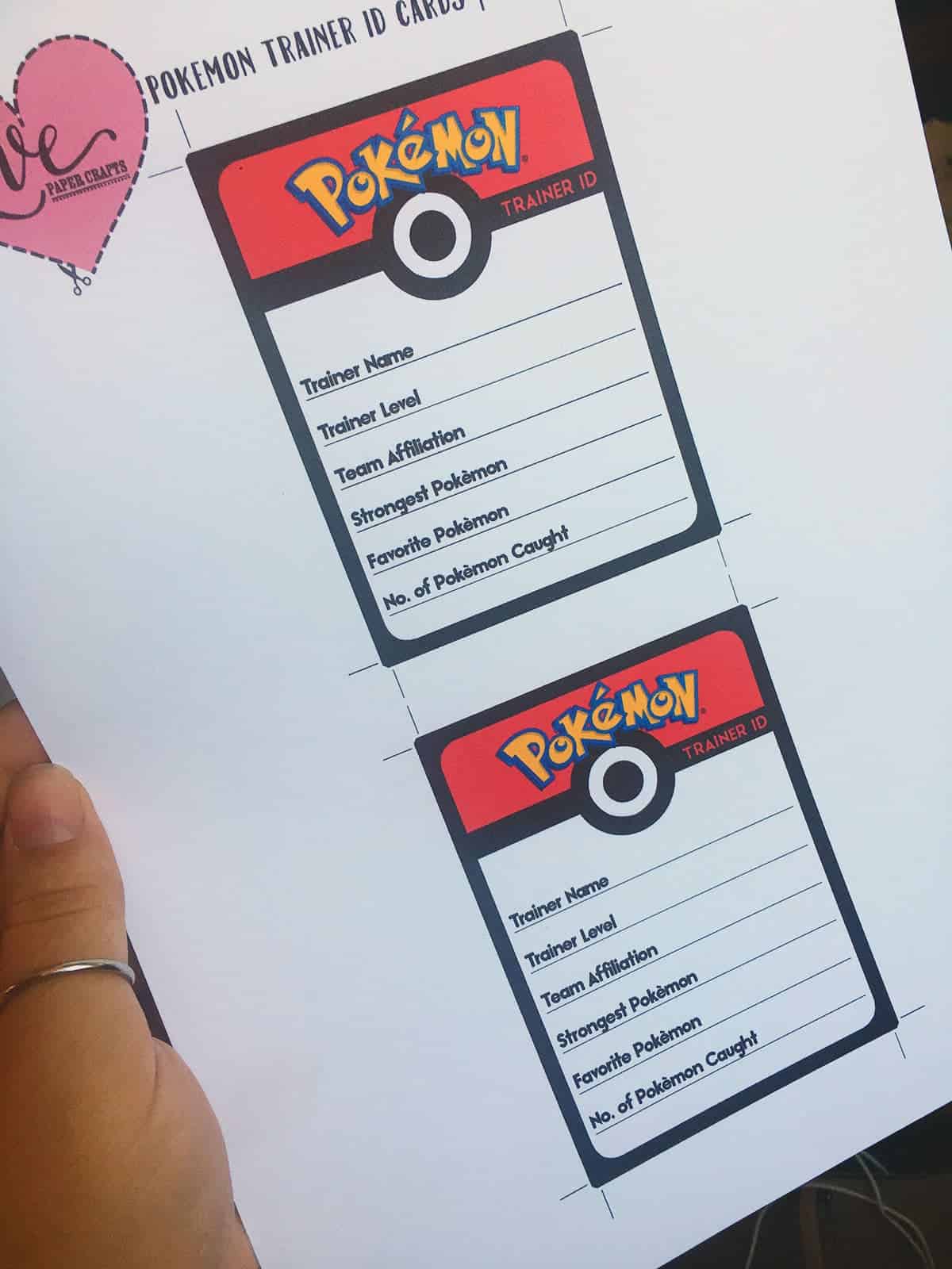 Free Printable Pokemon Go Trainer ID Cards | LovePaperCrafts.com