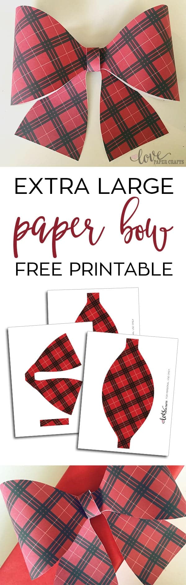 Free Printable Paper Bow | LovePaperCrafts.com