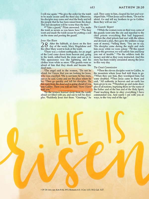 He Is Risen Easter Digital Bible Journaling Scripture Art