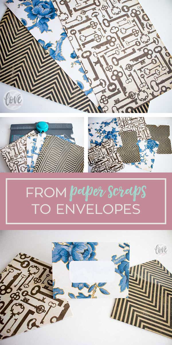 What to do with Paper Scraps, paper stash buster scraps to cute custom envelopes.