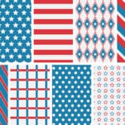 Free USA Patriotic 4th of July Patterned Digital Papers