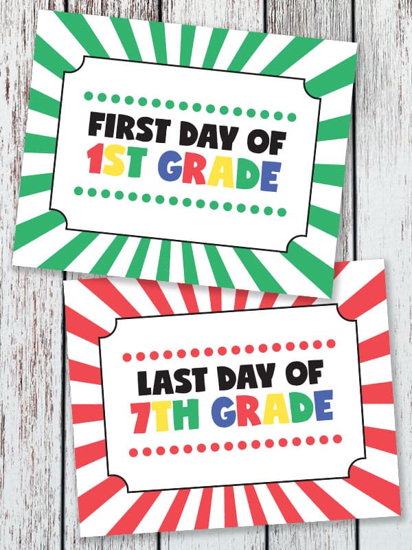 Back to School Printable Signs