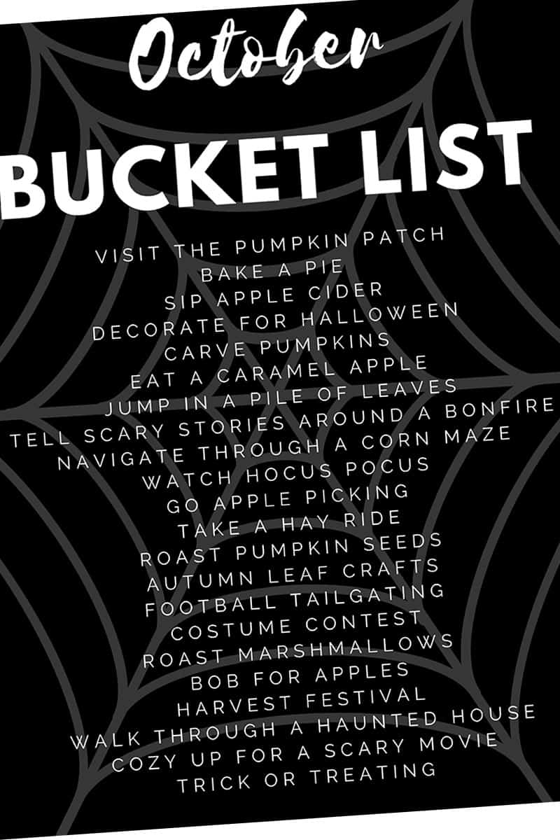 Halloween Bucket List of Things to Do with the Family in October