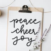 Peace Cheer Joy Hand Lettered SVG Cut File for Silhouette and Cricut