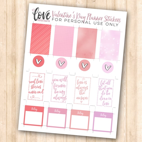 Printable Valentines Day Planner Stickers